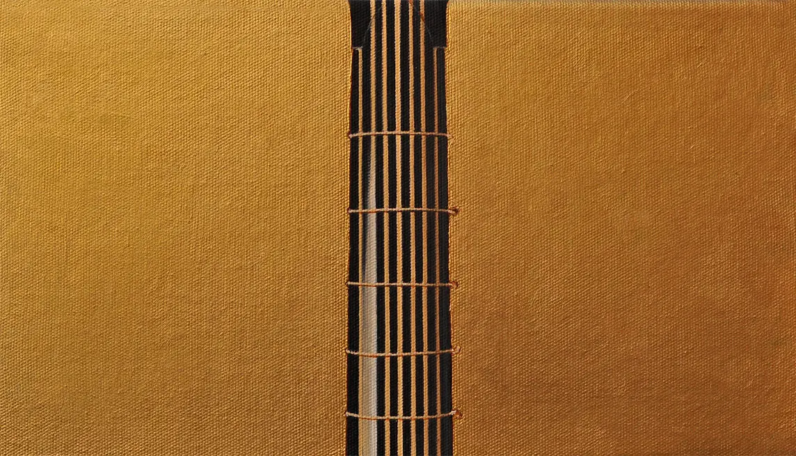 Baroque guitar 23 x 40 cm, Öl auf Leinwandy (2002)