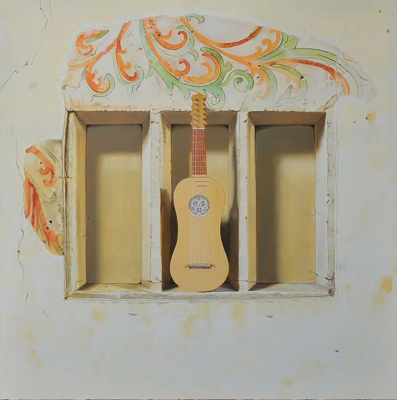 'Medieval music: painted' 120 x 120 cm Öl auf Leinwand (2015)