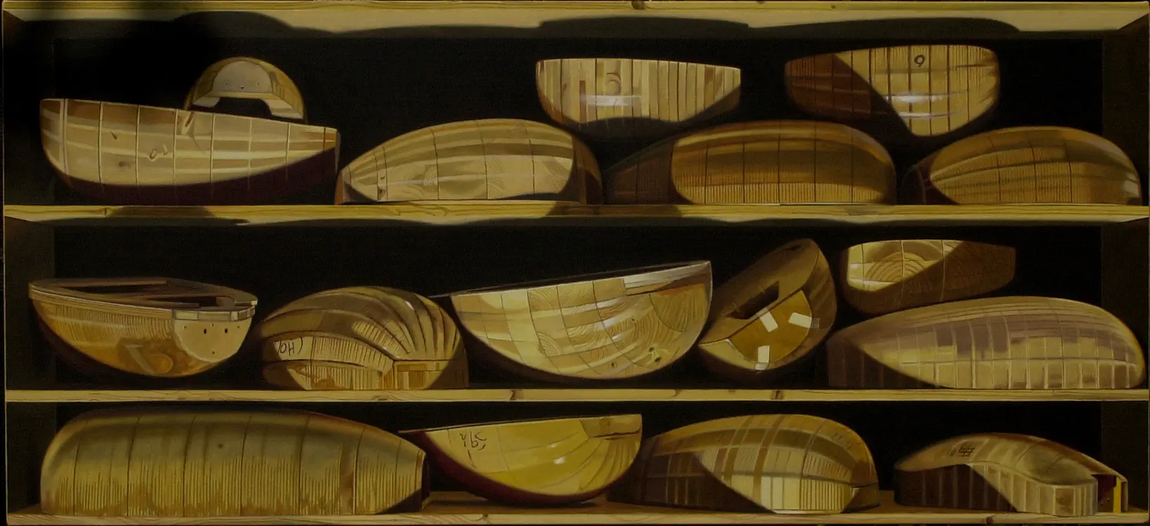 Lutemakers Workshop I (Ivo Magherini) 76 x 168 cm, Öl auf Leinwand (2004)